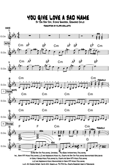 You Give Love A Bad Name (arr. Filippo Spalletta)