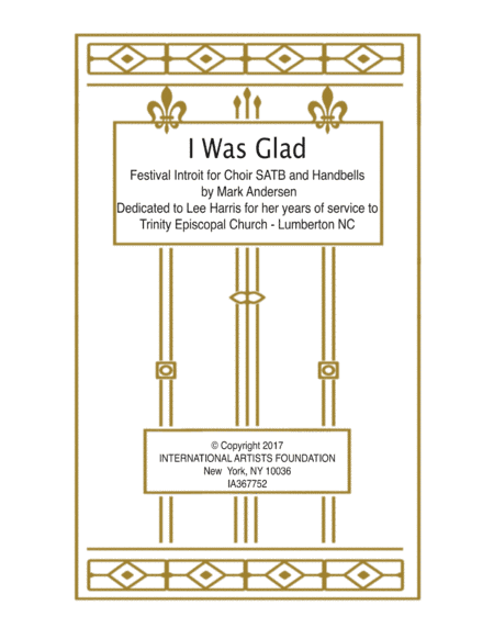 I Was Glad Festival Introit Choir SATB and optional English Handbells