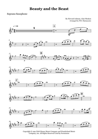 Beauty And The Beast (arr. P.H. Damasceno)