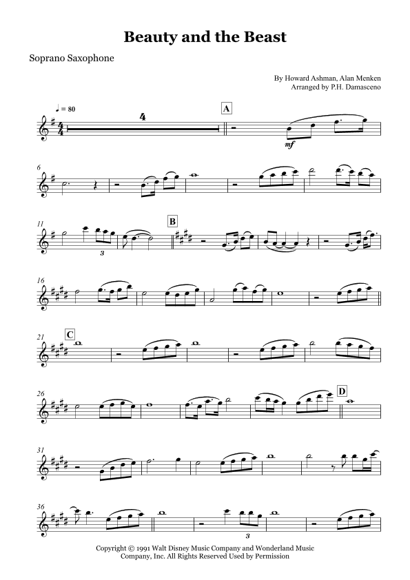 Beauty And The Beast (arr. P.H. Damasceno)