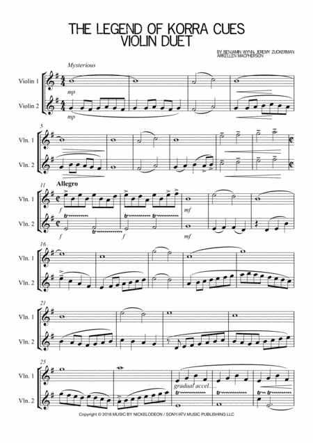 The Legend Of Korra Cues (arr. Ellen Macpherson)