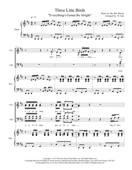 Three Little Birds (arr. W. Jack)