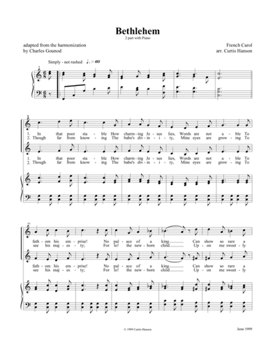 Bethlehem (SA) (arr. Curtis Hanson)