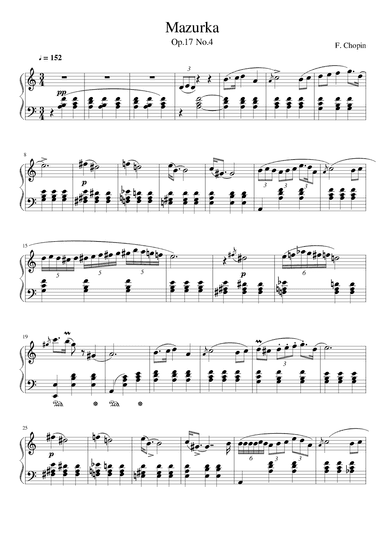 Mazurka, Op. 17, No. 4 (arr. Gianluca Giovannetti)