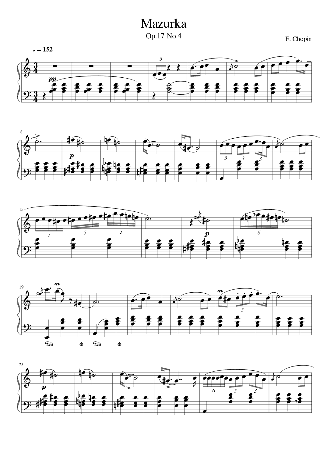 Mazurka, Op. 17, No. 4 (arr. Gianluca Giovannetti)