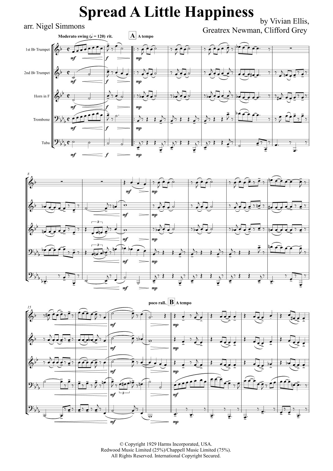 Spread A Little Happiness (arr. Nigel Simmons)