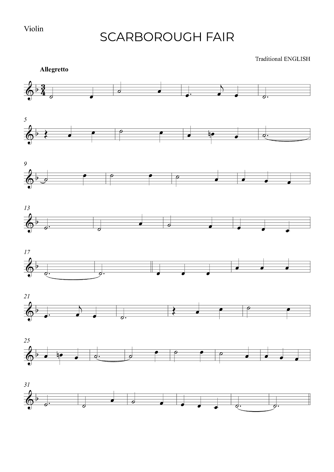 SCARBOROUGH FAIR (arr. Alex Nunes Rodrigues)