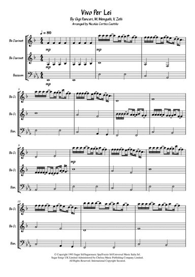 Vivo Per Lei (arr. Nicolás Cortés Castillo)