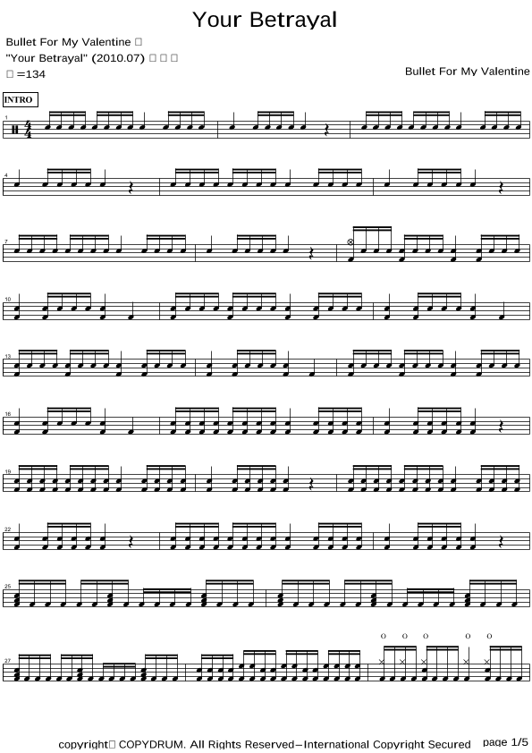 Your Betrayal (arr. COPYDRUM)