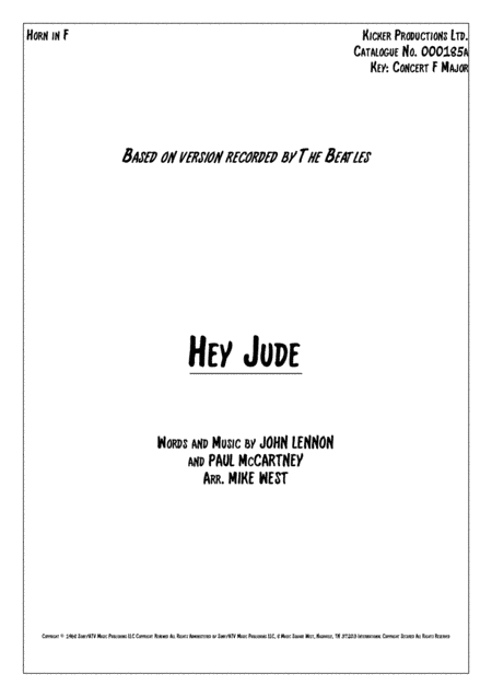 Hey Jude (arr. Mike West)