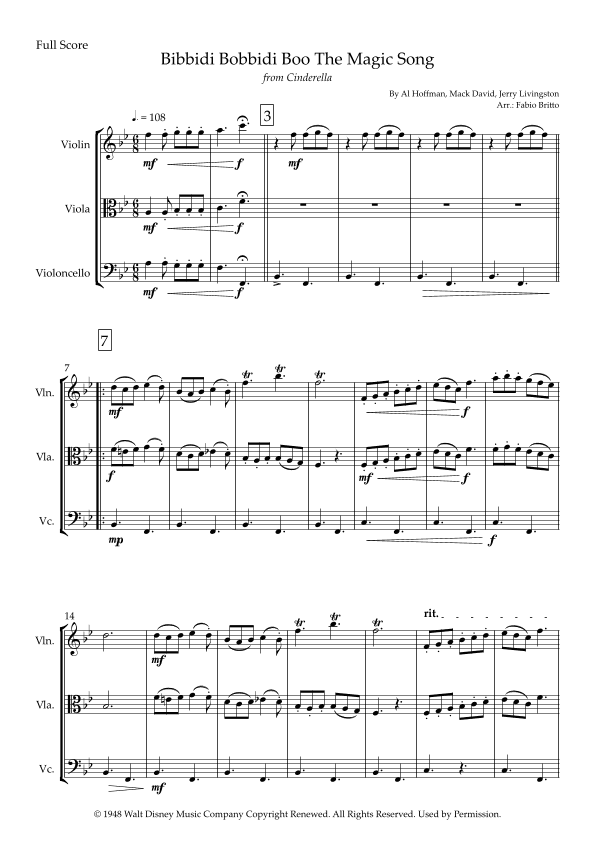 Bibbidi-bobbidi-boo (the Magic Song) (arr. Fabio Britto)