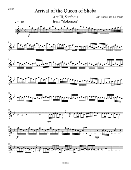 Arrival of the Queen of Sheba (arr. Patrick Forsyth)