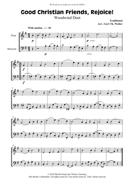 Good Christian Friends, Rejoice! (arr. Gert Th. Walter)