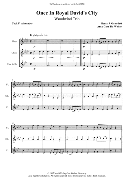 Once In Royal David's City (arr. Gert Th. Walter)