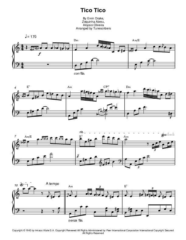 Tico Tico (arr. Tunescribers)