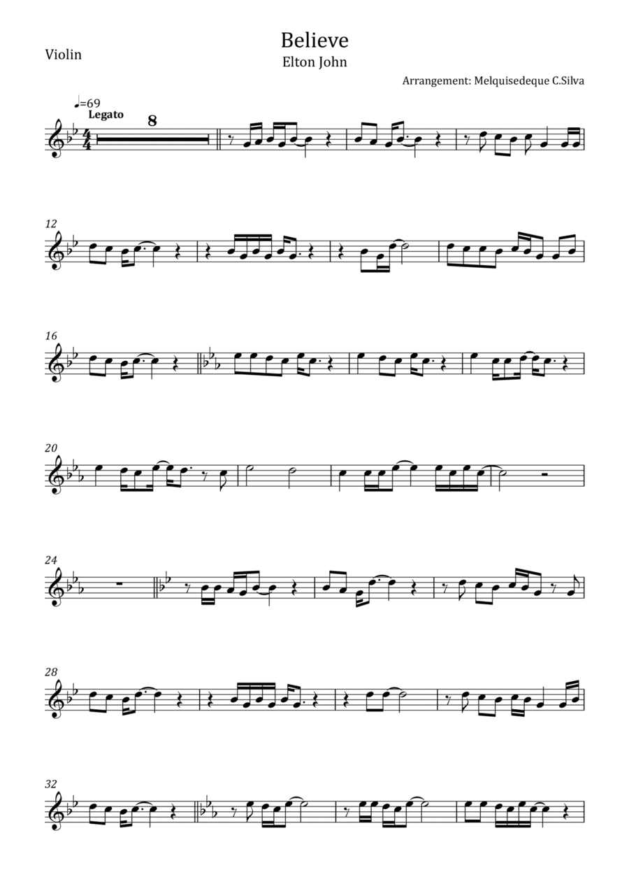 Believe (arr. Melquisedeque C.Silva)