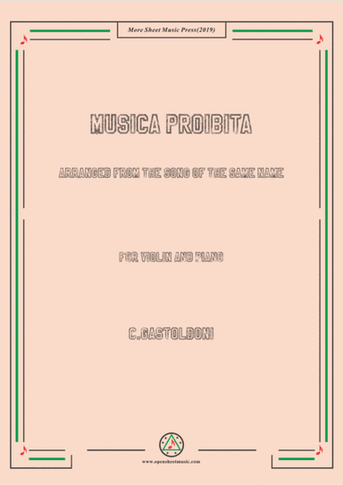 Gastoldoni-Musica proibita,for Violin and Piano (arr. MSM)