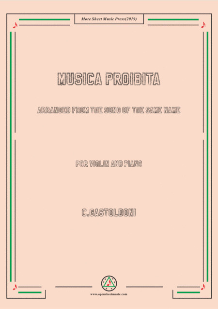 Gastoldoni-Musica proibita,for Violin and Piano (arr. MSM)