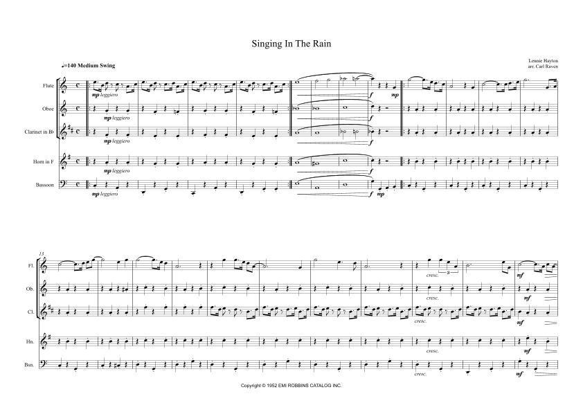 Singing In The Rain (arr. Carl Raven)