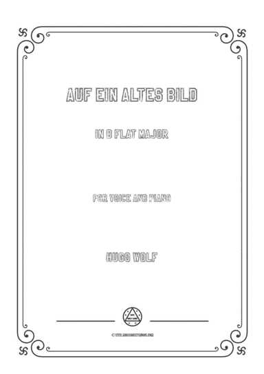 Wolf-Auf ein altes Bild in B flat Major,for Voice and Piano (arr. MSM)