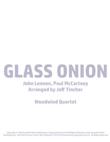 Glass Onion (arr. Jeff Tincher)