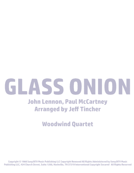 Glass Onion (arr. Jeff Tincher)