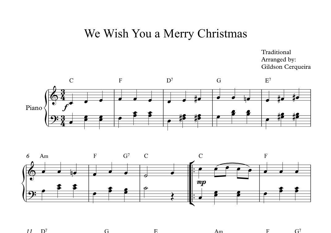 We Wish You a Merry Christmas (arr. Gildson Cerqueira)