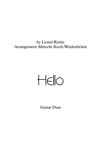 Hello (arr. Albrecht Kuch-Weidenbrück)