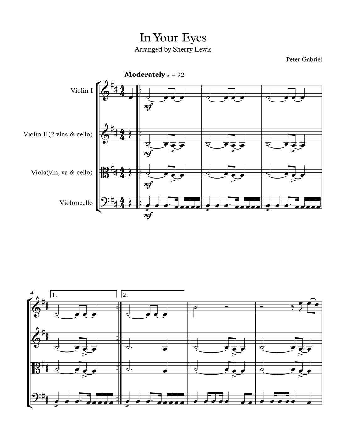 In Your Eyes (arr. Sherry Lewis)