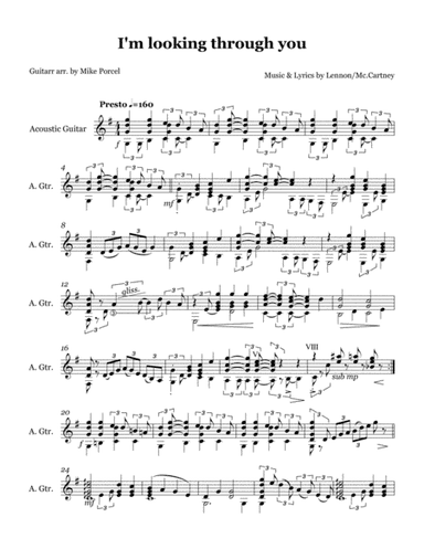 I'm Looking Through You (arr. Mike Porcel)