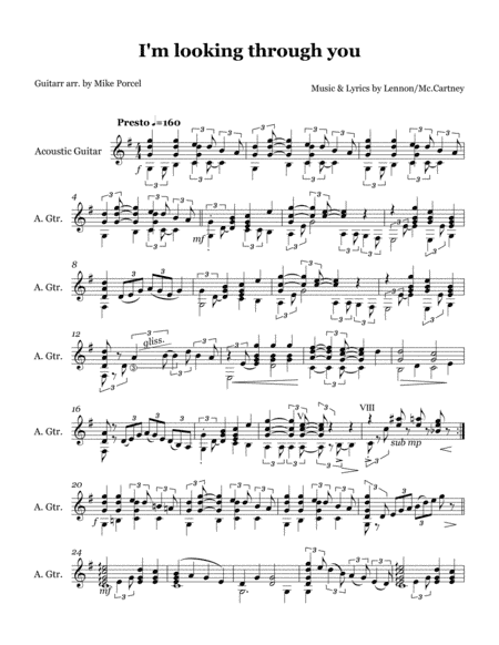 I'm Looking Through You (arr. Mike Porcel)