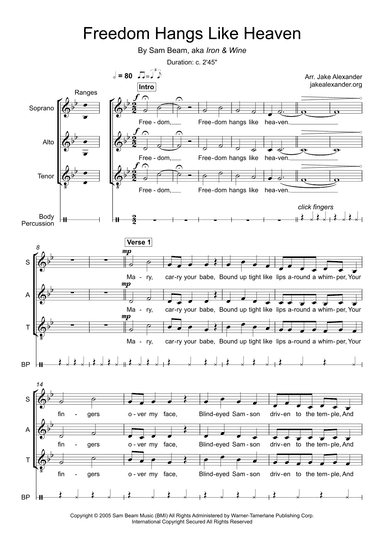 Freedom Hangs Like Heaven (arr. Jake Alexander)
