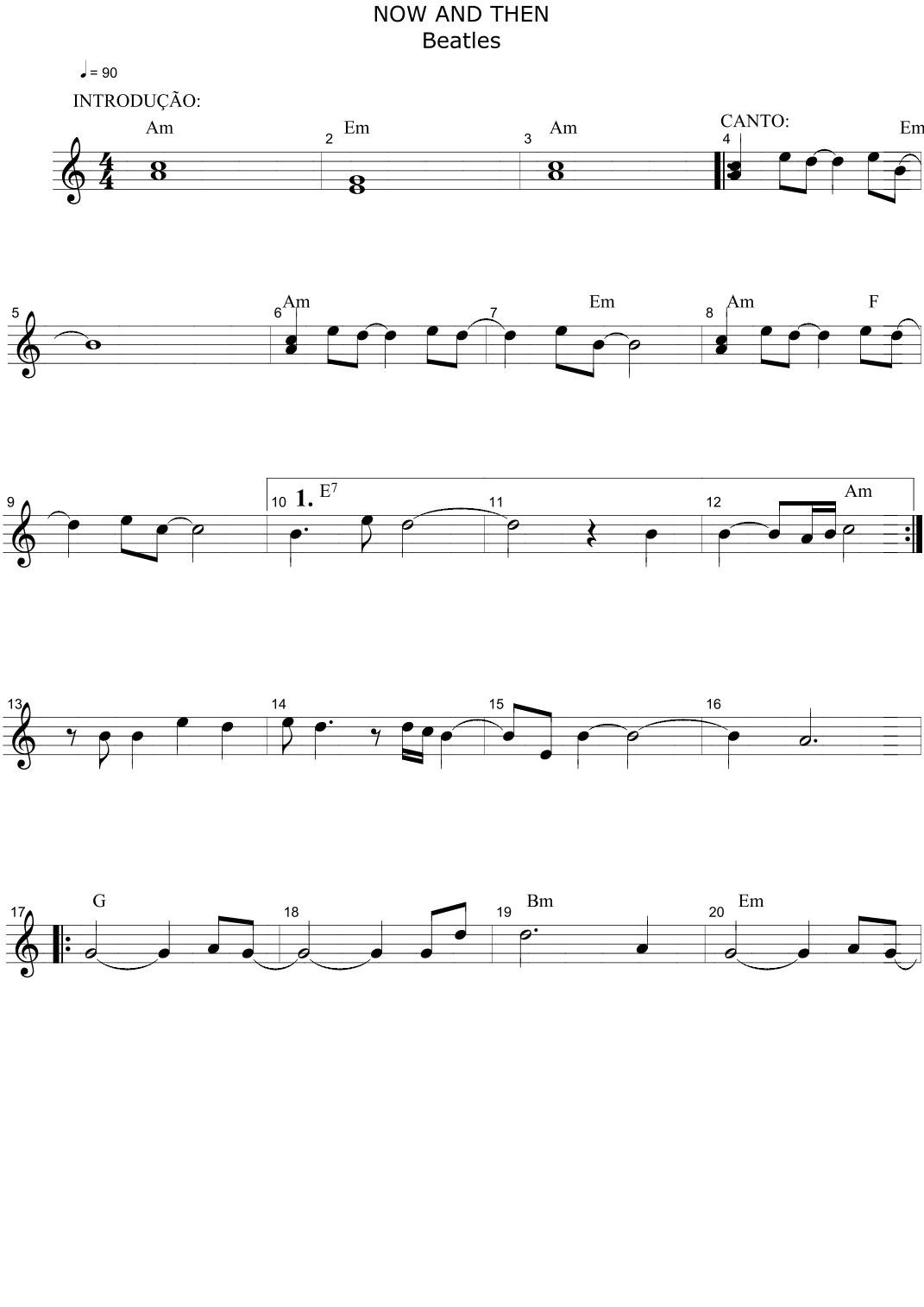 Now And Then (arr. Heraldo Melo Santos)