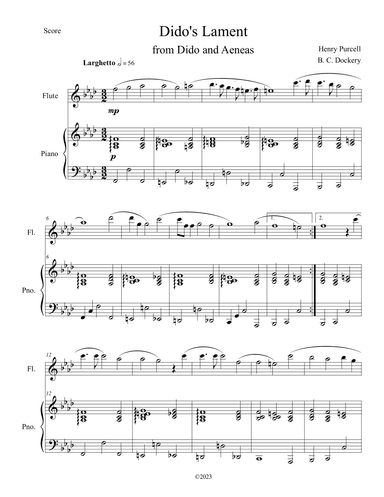Dido's Lament (Flute Solo with Piano Accompaniment) (arr. B. C. Dockery)