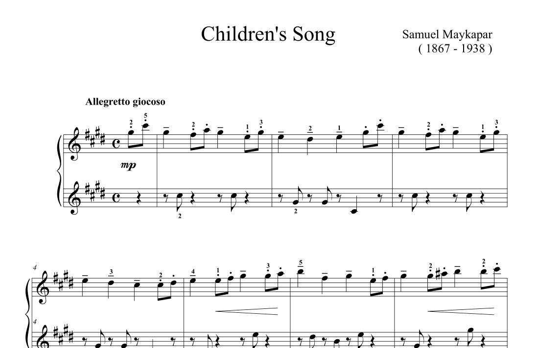 Maykapar Children's Song (arr. Ben Choupak)