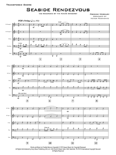 Seaside Rendezvous (arr. Victor Pesavento)