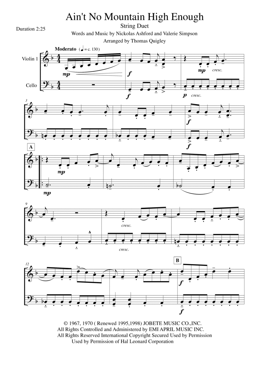Ain't No Mountain High Enough (arr. Thomas Quigley)