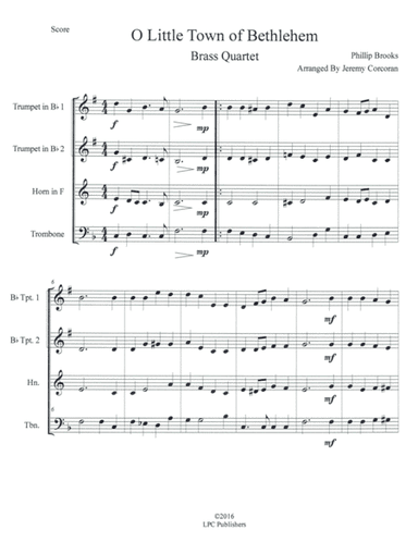 O Little Town of Bethlehem for Brass Quartet (arr. Jeremy Corcoran)