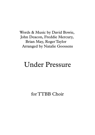 Under Pressure (arr. Natalie Goossens)