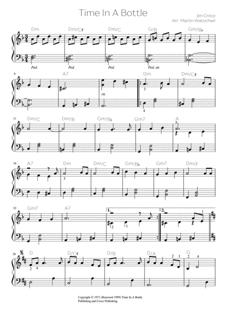 Time In A Bottle (arr. Martin Kratochwil)