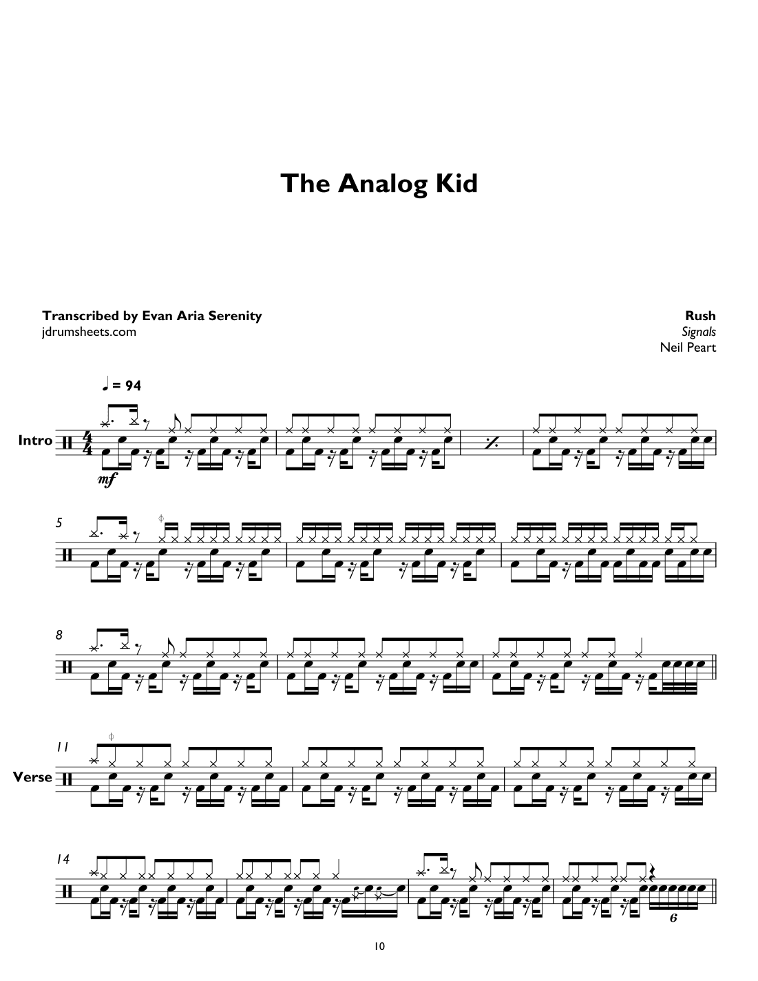The Analog Kid (arr. Evan Aria Serenity)