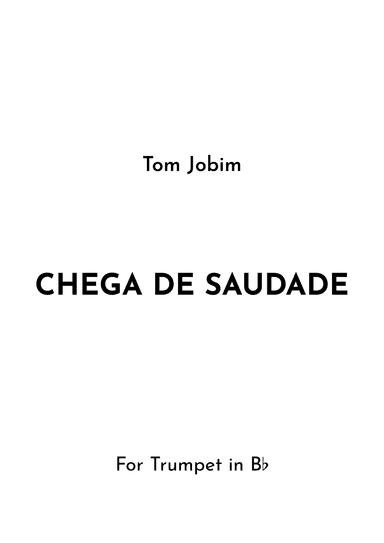 Chega De Saudade (no More Blues) (arr. Jireh J.)
