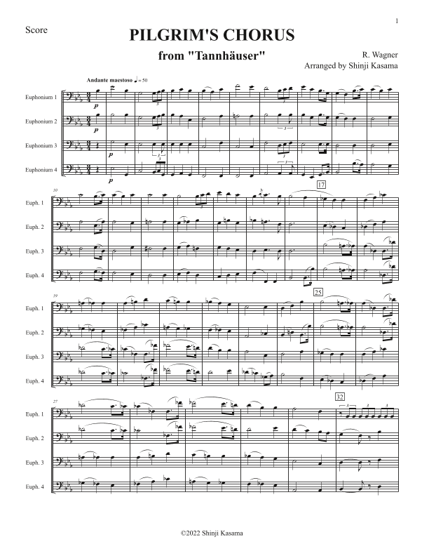 PILGRIM'S CHORUS from "Tannhäuser" (arr. Shinji Kasama)