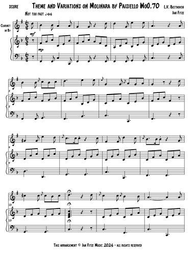 Theme and Variations on Molinara by Paisiello WoO.70 (arr. Ian Fitze)