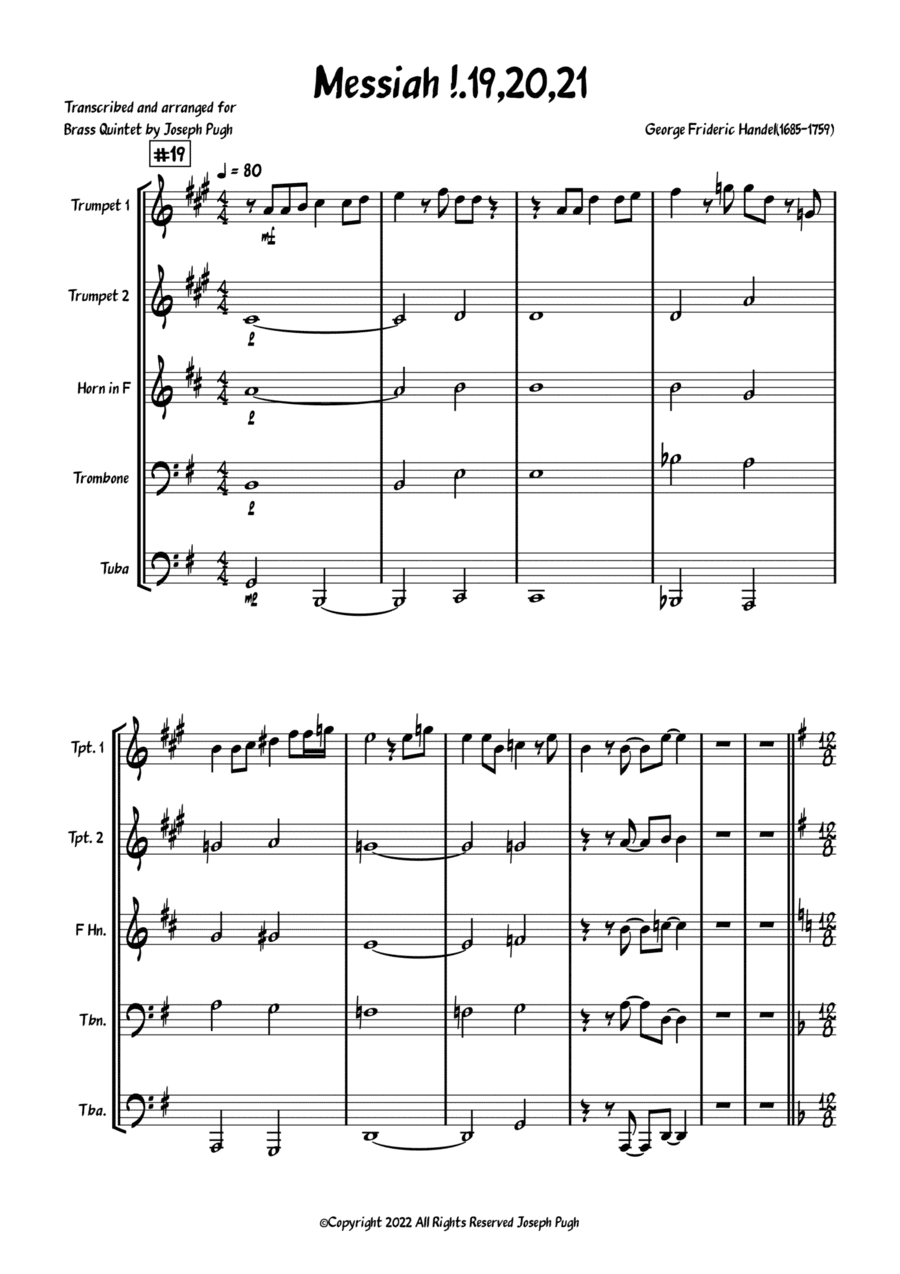 Messiah 1.19,20,21 (arr. Joseph Pugh)