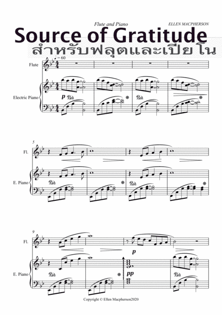 SOURCE OF GRATITUDE for Flute & Piano by Ellen Macpherson