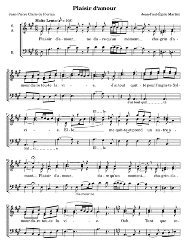 Plaisir d'amour (arr. D. Krause)