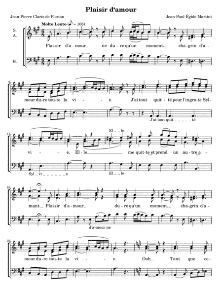 Plaisir d'amour (arr. D. Krause)