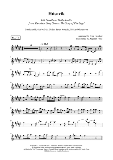 Husavik (arr. Aegipan Flute, ShakiraElizabeth)