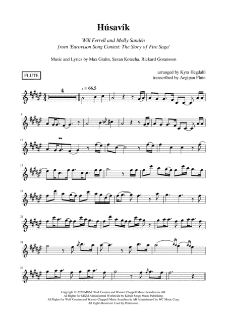 Husavik (arr. Aegipan Flute, ShakiraElizabeth)